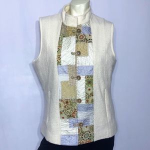 Icelandic Design Cream Colored Quilted Wool Vest